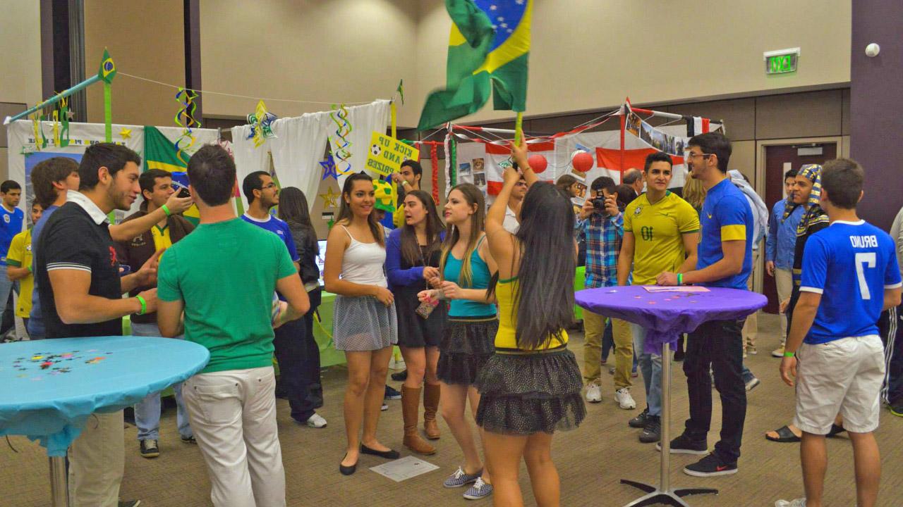 Students gathered at the International Bizarre