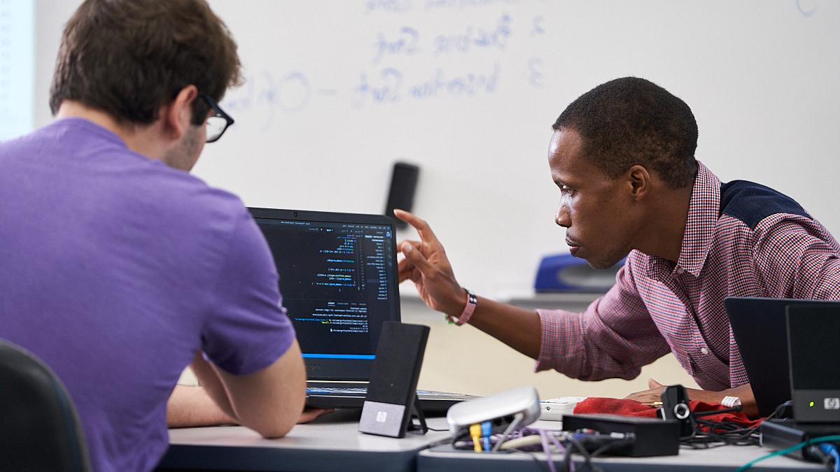 Computer Science students coding